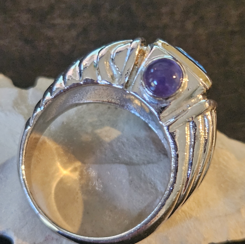 Sterling Silver Topaz/Amethyst Ring - Picture 7 of 8